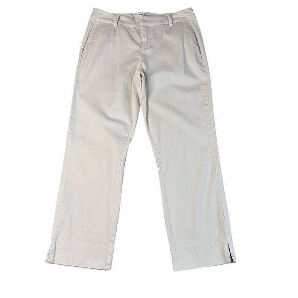 Liverpool Capri/Pant Womens 6/28 Tan Straight Leg Roman Stone Cotton Blend Slit - Picture 1 of 6